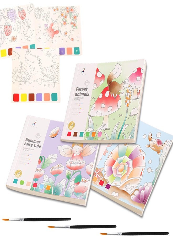 AP ARTSPER Watercolor Coloring Books 3 Pack 60 Sheet for Teens & Adults, Mess-Free Pocket Cartoon Painting Graffiti Paper Bookmarks, Arts Crafts Drawing, Party Favors, Travel Activities 5.9 * 5.1inch - Image 1